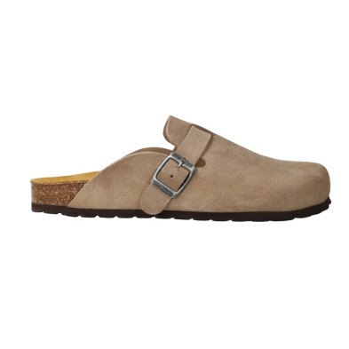 BNK Shoes 1528 Sabots Femme en Suède à Boucle – Pierre