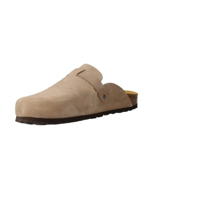 BNK Shoes 1528 Zoccoli Donna Camoscio con Fibbia – Pietra