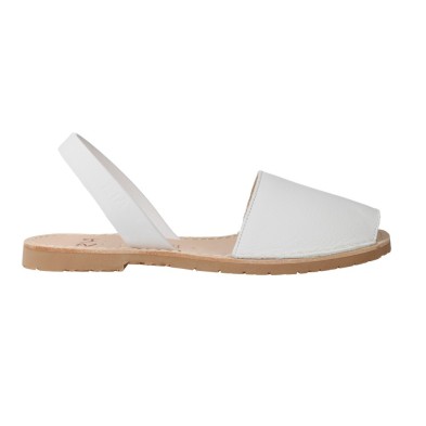 Ria 20002-S2B Women’s Menorcan Sandals White Velvet Slingback