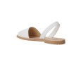 Ria 20002-S2B Women’s Menorcan Sandals White Velvet Slingback