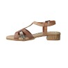 Leyland 5615: Sandalias Cuadrados Beige Piel Mujer