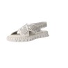 Carmela 163216 Sandalias Cuña Blanco Perforada Piel Mujer