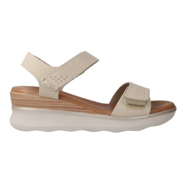 Carla Tortosa 53159 Women’s Suede Perforated Velcro Sandals – Soft Platform