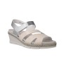 Suave 3053 Sandali Donna Beige in Pelle con Platform e Velcro