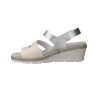 Suave 3053 Damen Sandalen Beige Leder mit Klett und Plateau