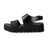 Art Brighton 1578 Damen Plateau-Sandalen – Schwarzes Leder mit XL-Schnalle