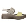 Art Brighton 1578 Cinder Damen Plateau-Sandalen – Bicolor Zitronengelb