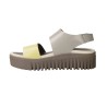 Art Brighton 1578 Cinder Damen Plateau-Sandalen – Bicolor Zitronengelb