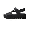 Sandales plateforme femme Art Brighton 1573 en cuir noir avec fermeture velcro