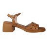 Sandali con Tacco Medio Wonders D-2301 Moai — Pelle Traforata con MemoryGel e Tacco a Blocco in Cuoio e Nero