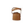 Wonders D-2301 Moai Damen Sandaletten mit Mittelhohem Absatz — Leder Gelochtes Blumenmuster mit MemoryGel in Tan & Schwarz
