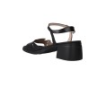Sandali con Tacco Medio Wonders D-2301 Moai — Pelle Traforata con MemoryGel e Tacco a Blocco in Cuoio e Nero