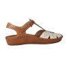 Pikolinos P. Vallarta 655-0841C1 Sandali Zeppa Donna Crema/Brandy