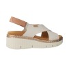 Pikolinos Gomera W0K-0606C1 Damen Leder-Keilsandaletten — Creme & Bronze