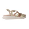 Wonders C-6550 Max Women’s Cross-Strap Flatform Sandals – Gunmetal Metallic Leather