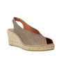 Viguera Vitelo 2127 Women's Open-Toe Jute Wedge Espadrilles – Elasticated Heel Sandals