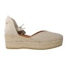 Viguera Lino 2073 Damen Plateau-Espadrilles aus Leinen in Natur & Schwarz