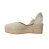 Viguera Lino 2073 Espadrilles Compensées Femme en Lin Naturel & Noir