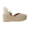 Viguera Lino 2073 Damen Plateau-Espadrilles aus Leinen in Natur & Schwarz