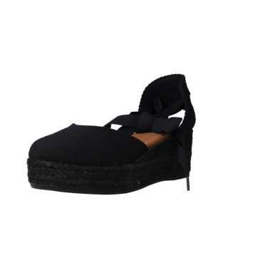 Viguera Lino 2073 Damen Plateau-Espadrilles aus Leinen in Natur & Schwarz