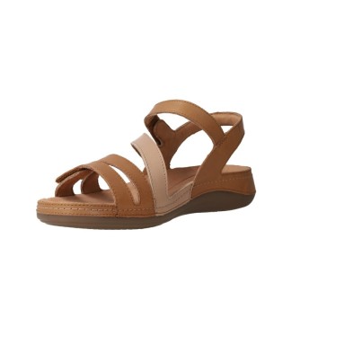 Clarks Cecily Mix Women's Multi-Strap Leather Comfort Sandals – Blue / Beige