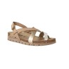 Sandales Bio en Cuir à Brides Croisées pour Femme Walk & Fly 8580-51000 – Beige Clair/Argent