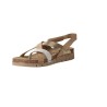 Walk & Fly 8580-51000 Damen Bio Kreuzband-Sandalen Leder – Hellbeige/Silber