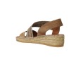 Sandali Bio in Pelle e Juta Fatti a Mano da Donna Viguera Vitelo 2331 – Blu (Ocean) / Marrone (Whisky)