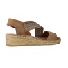 Sandales Bio en Cuir et Jute Fait Main pour Femme Viguera Vitelo 2331 – Bleu (Ocean) / Marron (Whisky)
