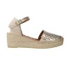 Espadrillas Platform in Pelle e Juta Fatte a Mano da Donna Viguera 2226 – Bianco / Beige (Sahara)