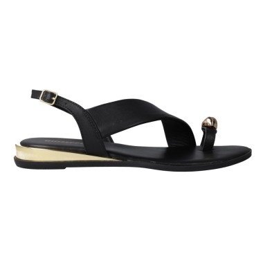 Sandales Plates en Cuir à Brides Croisées pour Femme Gioseppo Stony 79072 – Noir
