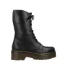 Vesga Nifty Panzer Botas Altas Militares Plataforma Piel Negro Unisex