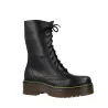 Vesga Nifty Panzer Botas Altas Militares Plataforma Piel Negro Unisex
