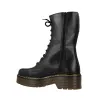 Vesga Nifty Panzer Botas Altas Militares Plataforma Piel Negro Unisex