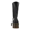 Vesga Nifty Panzer Botas Altas Militares Plataforma Piel Negro Unisex