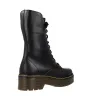 Vesga Nifty Panzer Botas Altas Militares Plataforma Piel Negro Unisex