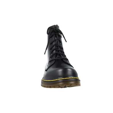Vesga 1013 Bota Militar Piel Cordones y Cremallera Mujer Negro