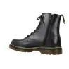 Vesga 1013 Black Leather Lace-Up Combat Boots Women's Side Zip