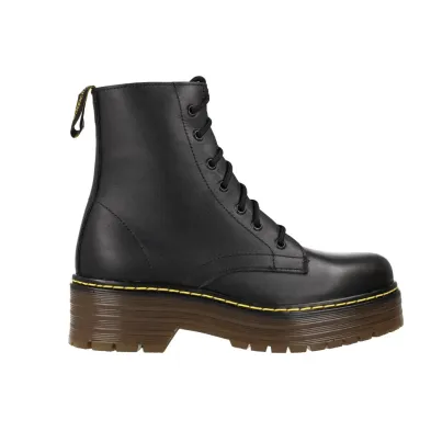 Vesga 1013 Anfibi Donna Doppia Plateau Pelle Nera Lacci e Zip