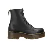 Vesga 1013 Anfibi Donna Doppia Plateau Pelle Nera Lacci e Zip