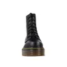 Vesga 1013 Anfibi Donna Doppia Plateau Pelle Nera Lacci e Zip