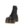 Vesga 1013 Bota Doble Plataforma Piel Cordones Cremallera Mujer Negro