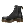 Vesga 1013 Bota Doble Plataforma Piel Cordones Cremallera Mujer Negro