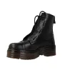 Vesga 1014 Anfibi Alti Doppia Plateau Pelle Nera Lacci e Zip