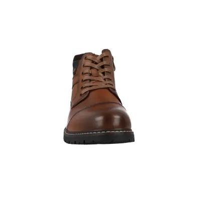 Carmela 164197 Stivaletti Stringati in Pelle Zip Uomo Cammello