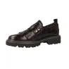 Carmela 164359 Women's Croc-Effect Leather Fringed Loafers Brown