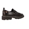 Carmela 164359 Women's Croc-Effect Leather Fringed Loafers Brown