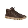 Carmela 164392 Women's Brown Leather High-Top Sneaker Boots Zip
