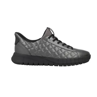 Geox D667SB Sneaker Bassa Trapuntata con Lacci Donna Grafite