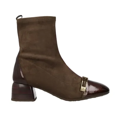 Hispanitas Varsovia Stiefelette aus Wildleder und Lack Damen Bordeaux
